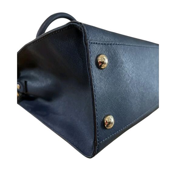 Michael Kors Hamilton Large Navy Saffiano Leather Handbag Crossbody Old Money - Picture 7 of 12